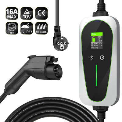 16A Type 1 EV-oplader EU Shucko Plug 700VDC Plastic Metal materiaal