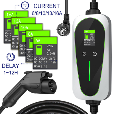 16A Type 1 EV-oplader EU Shucko Plug 700VDC Plastic Metal materiaal