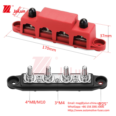 Rv Yacht Bus M8M10 hoge stroom bedrading knop Rood zwart 4-knop distributie blok collectieve balk