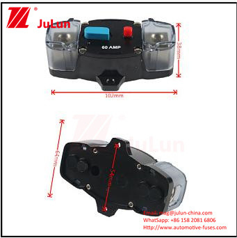 Restorer Trolling Motor Stereo Audio 50A 200A 300A 24V 48V 0-8 Gauge Inline Fuse Block Holders Inverter voor Auto