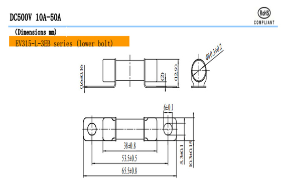 EV315-H EV315-L 3E / 3EB / 3ED Veiligheidsmiddelen voor wegvoertuigen DC500V 10A-50A Speciaal voor elektrische auto's