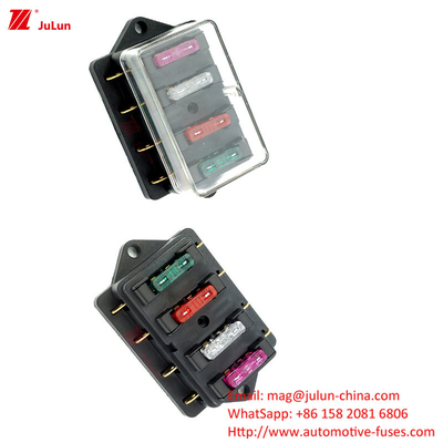 De koperen contactbouten op de Nylon Shell Fuse Box Pass De EU UL Certification LED Light Multi-Way Fuse Box SBH-6PD S