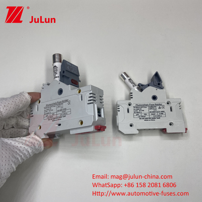 DIN Guide Fuse Holder 15A 1000VDC met keramische fuse holder design14*85mm 32a 1000VDC Pv Fuse Holer