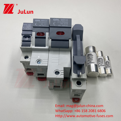 Zonne-PV-sluiting met koperelementmateriaal RO17 Fast Blow Ceramic DIN Rail Moun 22x58MM Italweber-sluiting 500V