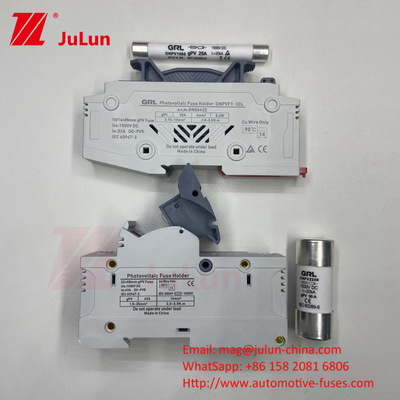 SeanRo Solar PV Din Rail Fuse Holder voor Fuse Link 10*38mm 1000V 15amp DC Fuse 25A