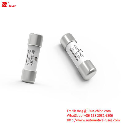 EV325-3EC 750V 20KA Elektrische voertuigbeschermer 10A-50A Stroom Flat Head Tubular Fuse