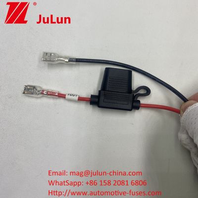 Fusehouder 8AWG Inline Blade 30A Kabel Lead WireFusehouder 8AWG Inline Blade Cable Lead Wire Originele 50 Amp Plug Style Power Connector naar 8mm RING TERMINALS Originele 50 Amp Plug Style
