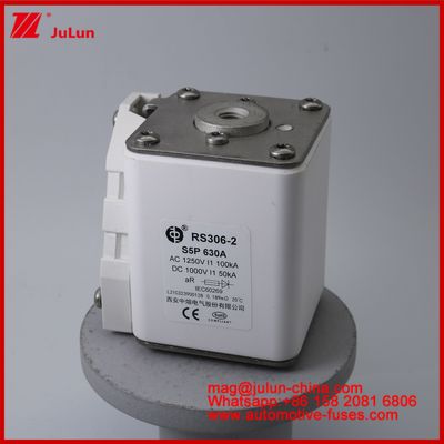 RS306-2 S5P 630A Vierkant elektrisch voertuig tractie karemische lont EV of HEV elektrisch voertuig tractie DC voor EV HEV AC1250V 100KA DC1000V 50KA AR