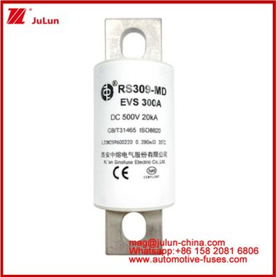 RS309-MD EVS-300A Caremic Tubular Fuse DC500V 20KA Elektrisch voertuig Bolted Connection Structure Automotive Application Design Uitstekende DC prestaties