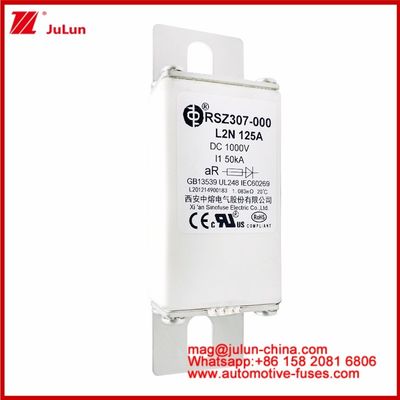 125A DC1000V 50KA AR Caremic Tubular RSZ307-000 L2N Fuse Voor EV/HEV Bescherming In Automobile Bolt Stud-mount Ontwerp