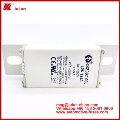 125A DC1000V 50KA AR Caremic Tubular RSZ307-000 L2N Fuse Voor EV/HEV Bescherming In Automobile Bolt Stud-mount Ontwerp