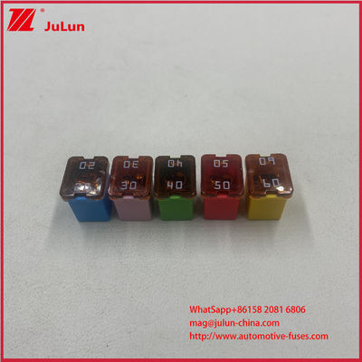 Coating Vertinnen Duurzame Klein Formaat Vierkante Mini Auto Zekering Voor Auto 20A 25A 30A 40A 50A 60A Vierkante Mini Auto Zekering SUV's Vrachtwagens Offroad Voertuigen Bussen