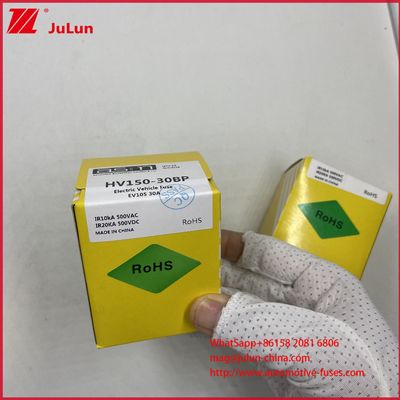 HV150 FUSE 32BP 30A DC500V Bolt Tubulaire elektrische voertuig Automotive batterij oplader met onderbrekende rating DC500V/20KA