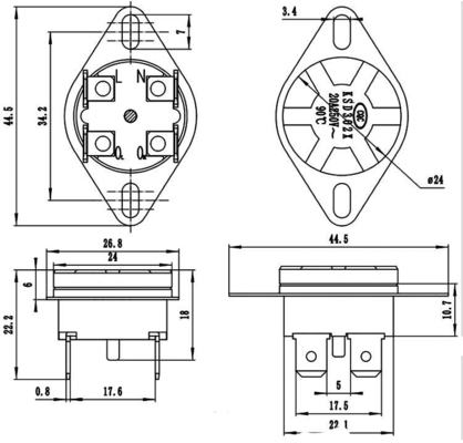 Manufacturer 1over Current Protection 7AM Thermal Overload Protector Switch  For Home Automation DC Motor