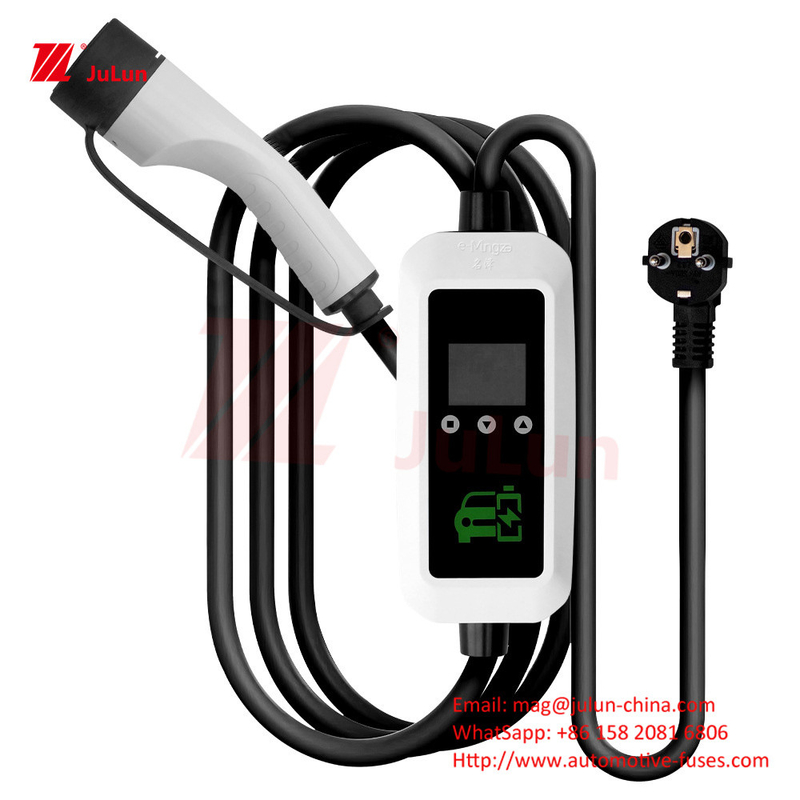 Nieuw energieoplaadgeweer Europees standaardoplaadgeweer type 2 EV-oplader 7 kW draagbare oplaadstapel aan boord
