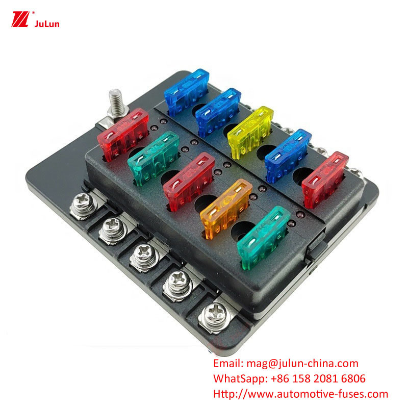 12 Way Fuse Box 12 Way Positieve en Negatieve Autoboot Veiligheidsstoel Met LED Licht Auto Inbreng Automatische Reset Auto Fuse Zee