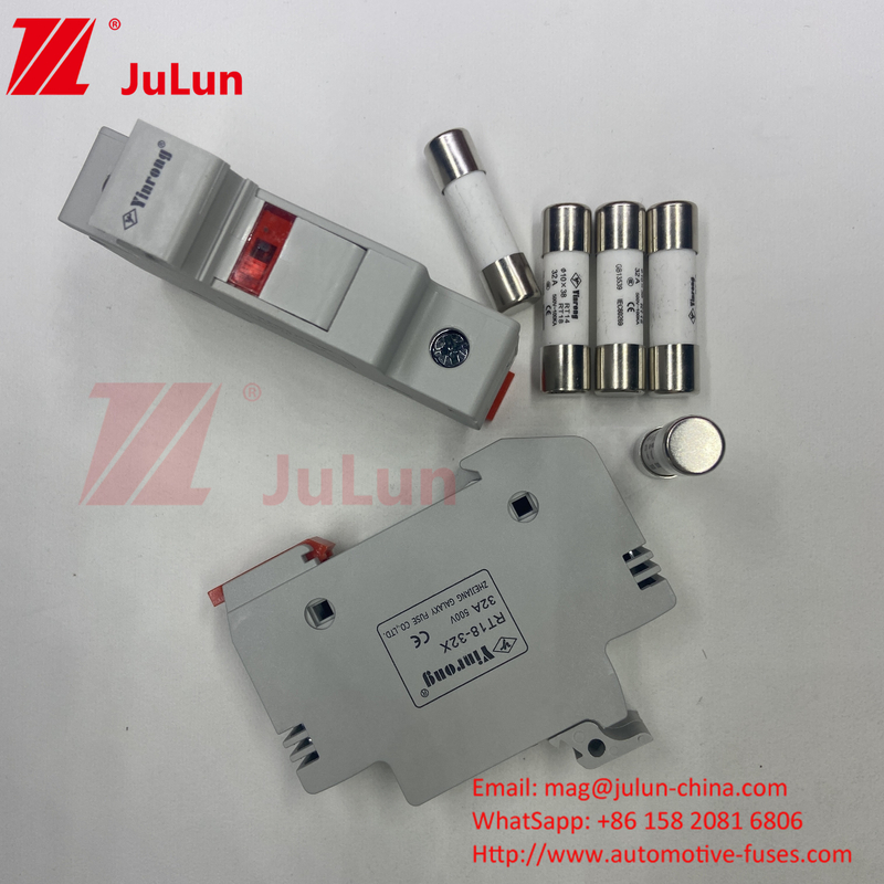 Solar PV Inverter Cylindrische lont. Fusehouder 1000V DC Fusehouder voor zonnepaneelsysteem 25A 32A AC