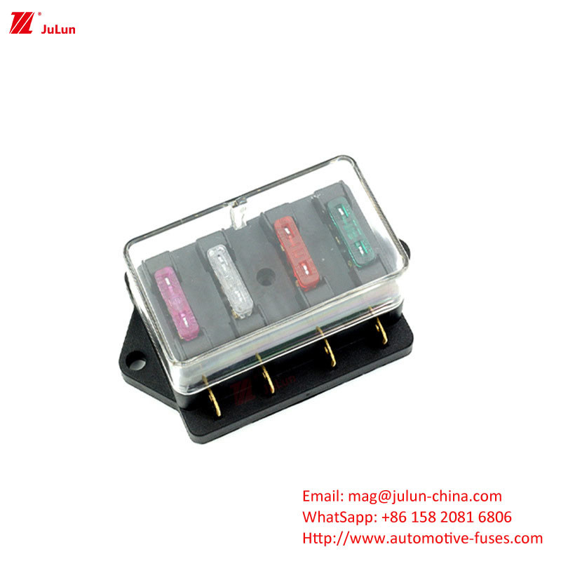 De koperen contactbouten op de Nylon Shell Fuse Box Pass De EU UL Certification LED Light Multi-Way Fuse Box SBH-6PD S