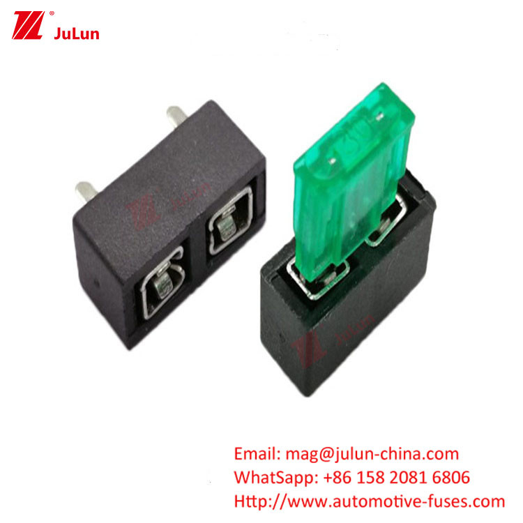 Compact EU UL circuit breaker voor auto's ANM Fork Peg Type Dual Car Fuse Holder One In Double Out Large Fu