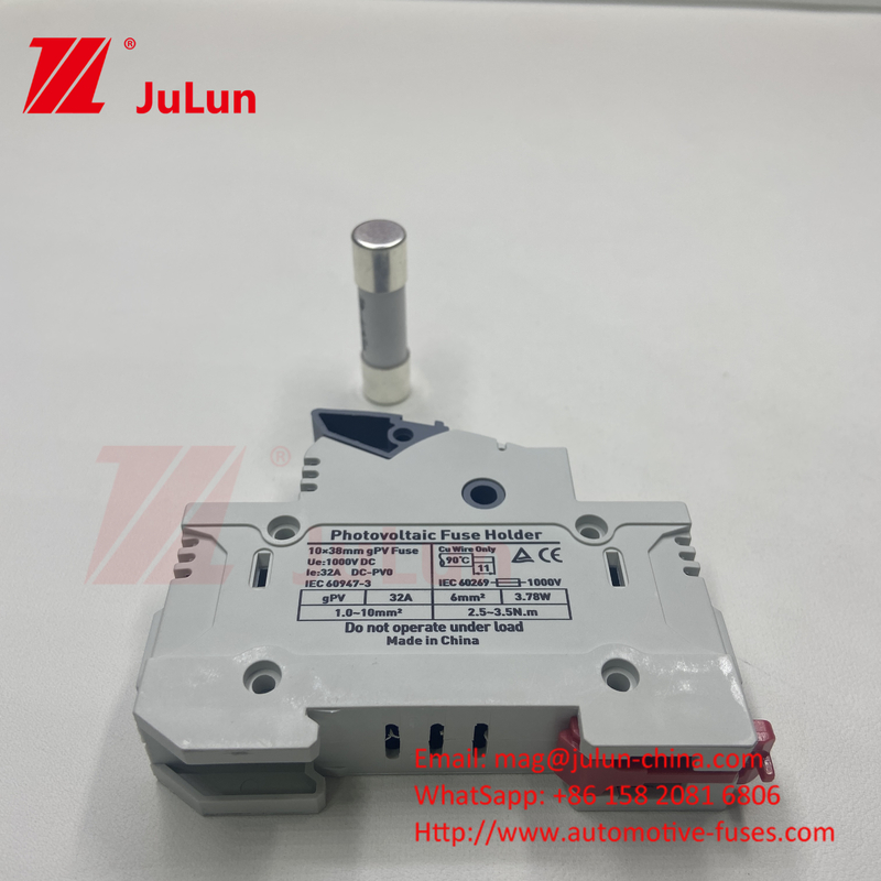 1000V DC zonne-energie fotovoltaïsche omvormer veiligheden RT18 serie 10x38 3P DIN Rail gemonteerd 32A Capaciteit Voor veiligheden 1500V