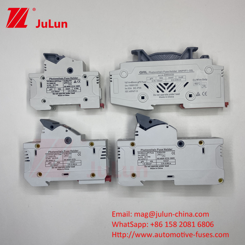 SeanRo Solar PV Din Rail Fuse Holder voor Fuse Link 10*38mm 1000V 15amp DC Fuse 25A