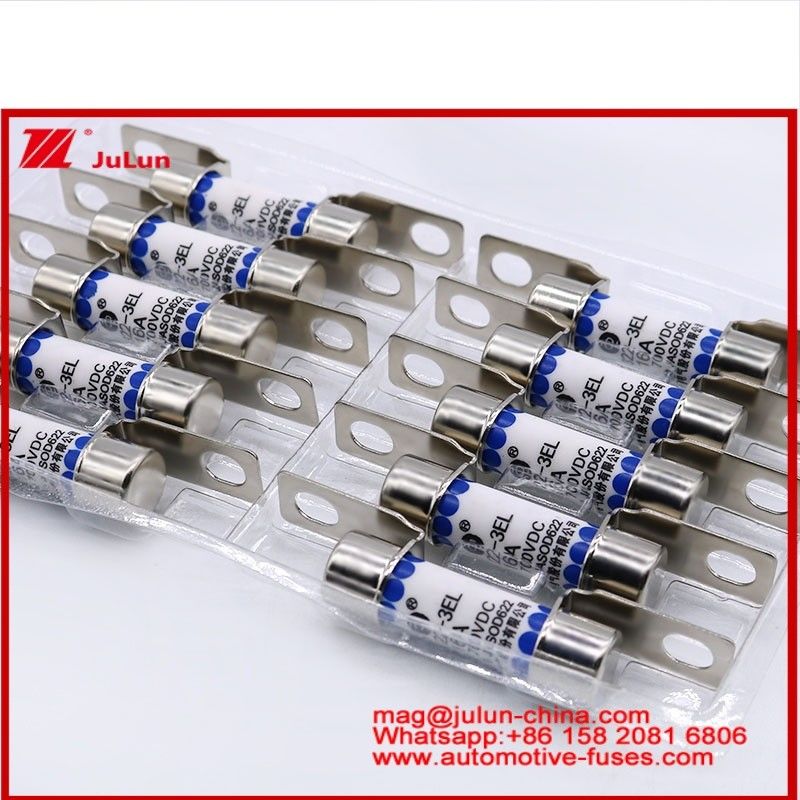 EV322-3EL 16A 700VDC Fuse Tubulaire Keramische Kleine grootte Hoog breekvermogen Elektrisch voertuig Traktiesysteem Energieomzetting Energieopslag Aan boord Charger