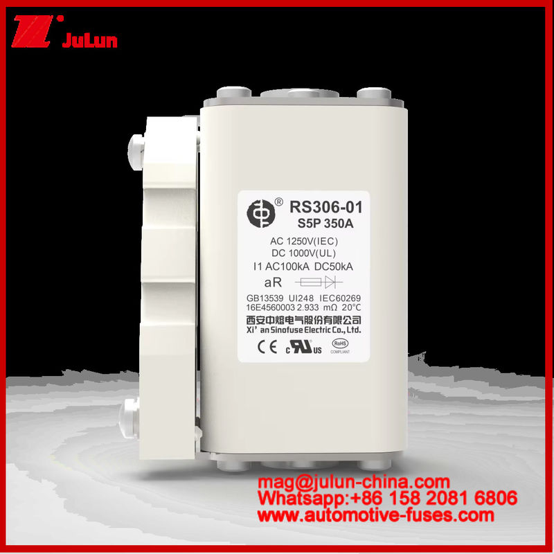 RS306-01-S5P 350A AC1250V DC1000V 50KA Vierkante karemische lont Hoog nominale stroom kortsluitingsbescherming Breekcapaciteit