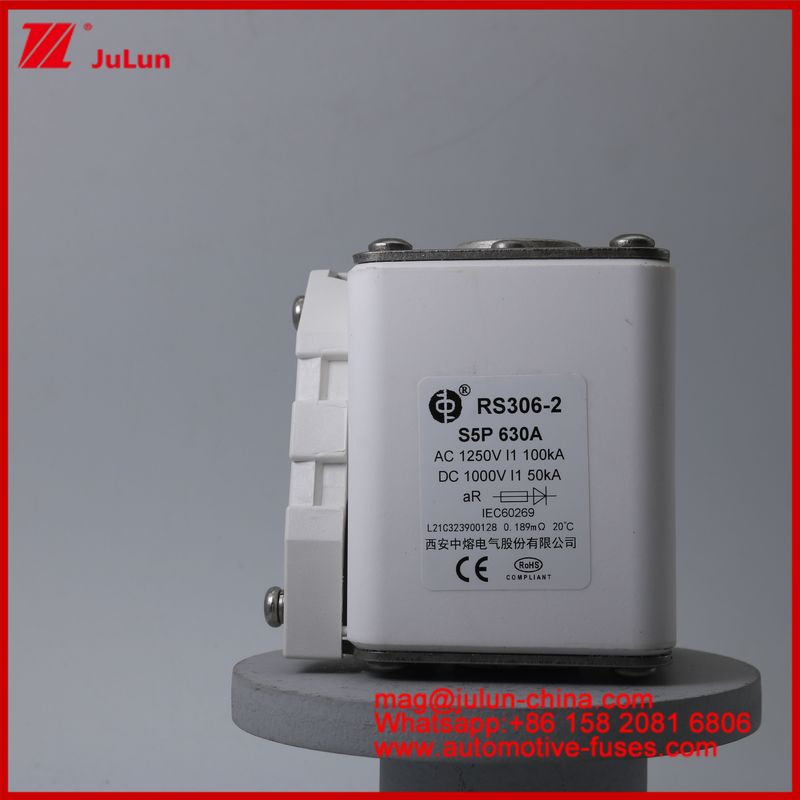 RS306-2 S5P 630A Vierkant elektrisch voertuig tractie karemische lont EV of HEV elektrisch voertuig tractie DC voor EV HEV AC1250V 100KA DC1000V 50KA AR