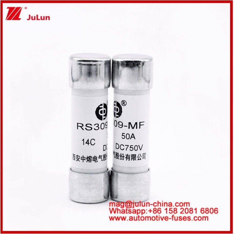 Autobolt-staafmontage Caremic Round Tube FUSE RS309-MF 50A DC750V DC Voor EV / HEV