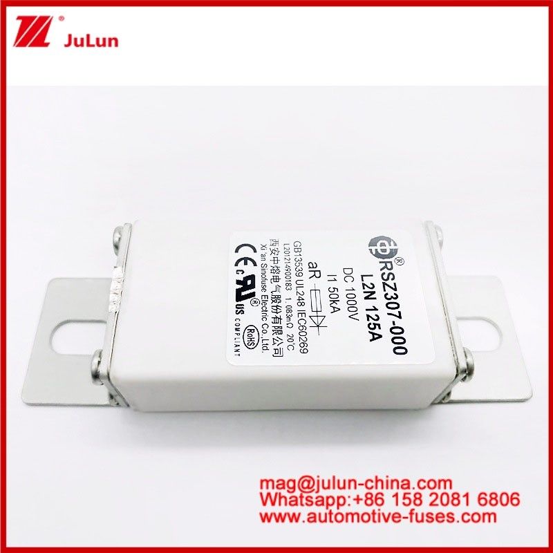 125A DC1000V 50KA AR Caremic Tubular RSZ307-000 L2N Fuse Voor EV/HEV Bescherming In Automobile Bolt Stud-mount Ontwerp