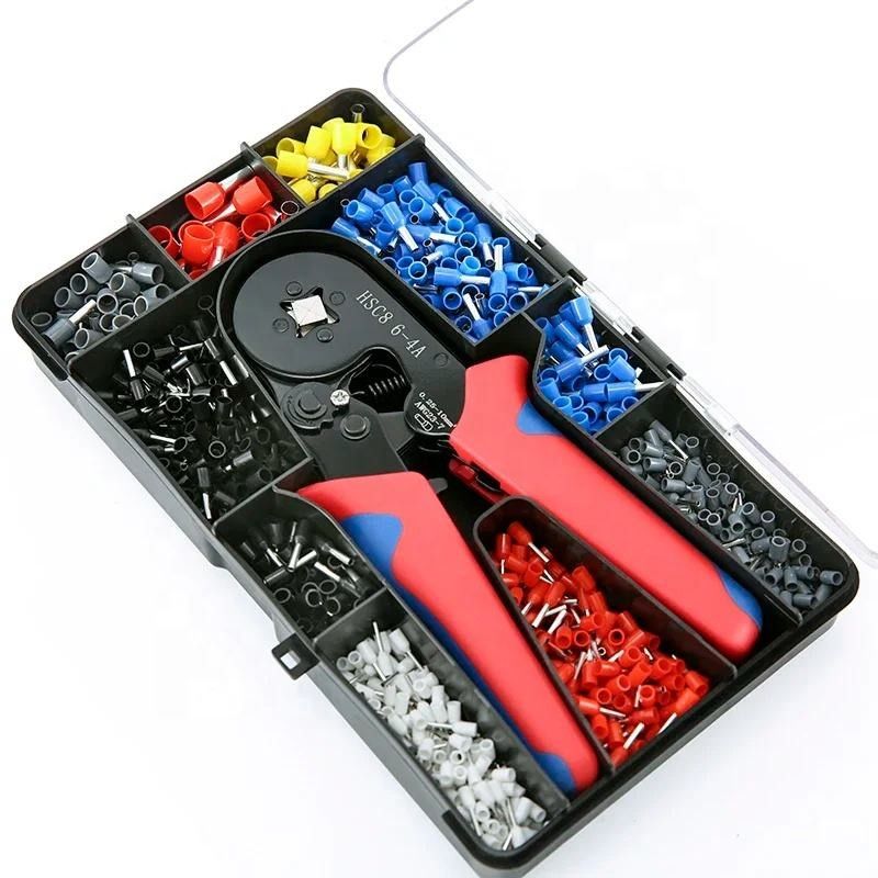 Gebruikelijk veelzijdig Mini Draad Ferrule Tubulaire Terminal Crimping Plier Kit 1200pcs Huishoudelijk Elektrisch Geïsoleerd