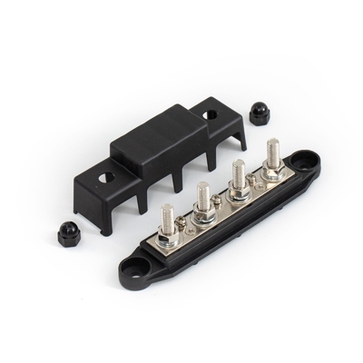 Koperen busbar 4 stud 3/8