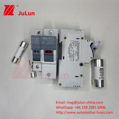 SeanRo Solar PV Din Rail Fuse Holder voor Fuse Link 10*38mm 1000V 15amp DC Fuse 25A
