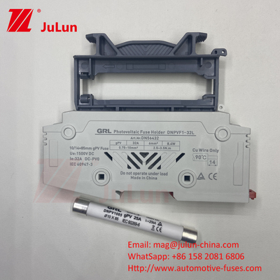 Fuse 1500vdc 20a DNPVF1-32L Zonnestelsel Pv Fuse 1500vdc Fast Blow Ceramic DIN Rail Moun 10x85MM 1500V Thermische fusie