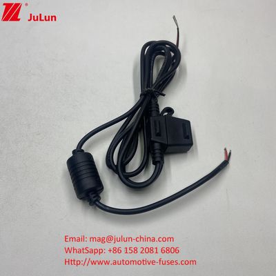 fusie 50A maximale nominale stroom rood 10AWG draad 280mm totale lengte inline fusiehouder