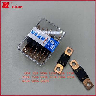 Koperen elektrische voertuig fusie 32VDC Littelfuse 32V 48V 58V 80V 298 Series 40A 50A 60A 80A 100A 150A 200A 250A 300A 350A 400A 450A 500A Bolt On MEGA Auto Fuse
