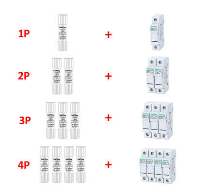 IEC-gecertificeerde 10*38mm PV-spuit 20A 1000VDC-spuithouder