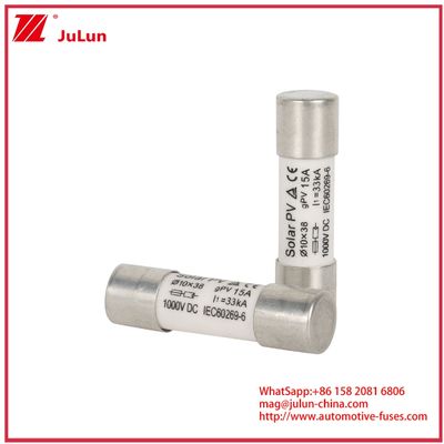 15A 1000VDC GPV fusie 10*38 voor zonne-energiesystemen IEC60269-6