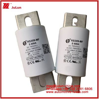 RS309-MF S 600A 750VDC Road Tubular Ceramic Automotive Devices And Equipment 50KA Energy Storage And Power Systems Frequency Conversion Controllers FUSE Chargers Elektrische voertuig